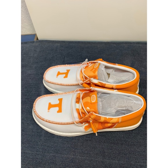 Hey Dude Wally Tri Tennessee Orange White Mens Size 12 Loafers 43032-846 NEW - Picture 6 of 14